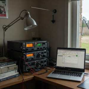 Amateur Radio Station with laptop computer