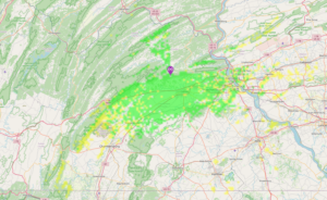 Map of AREDN Coverage from Wagonneers Gap